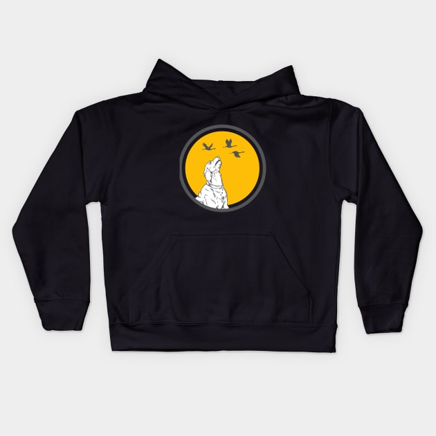 DOG LOOKING UP Kids Hoodie by Jackies FEC Store